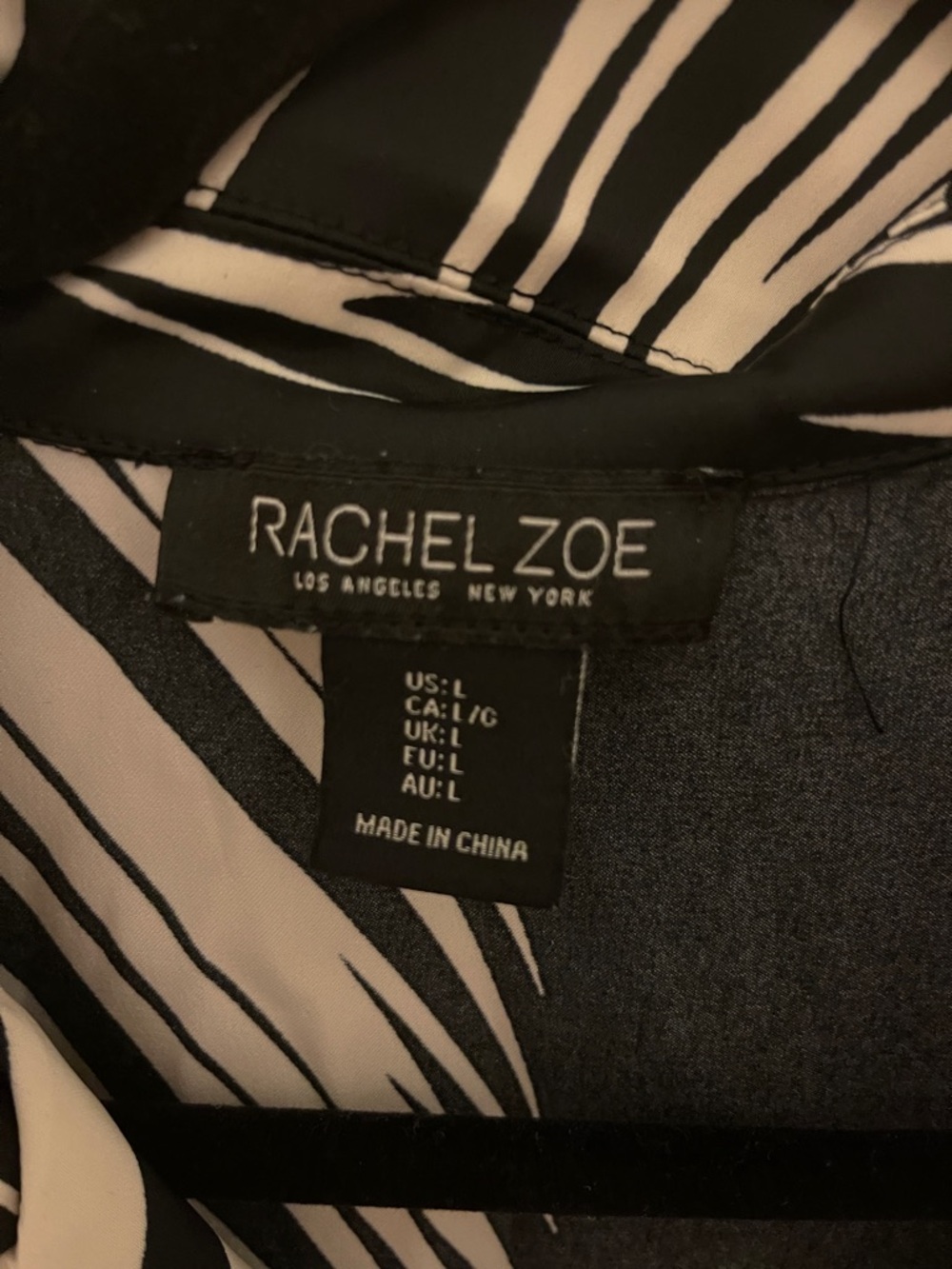 Rachel Zoe Black and White Palm-Print Tie-Front Button-Down - Picture 2 of 4